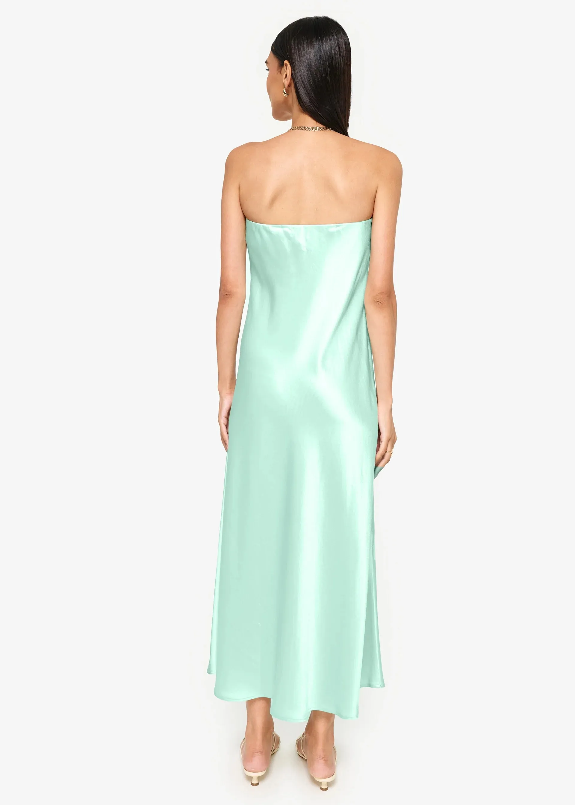 Cad14 Mint Strapless Slip Dress