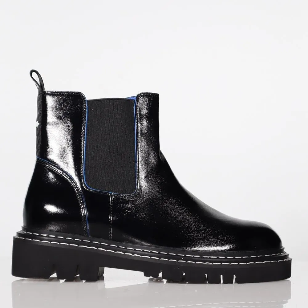 Cali Boot - Black Oil/Cobalt Stitch
