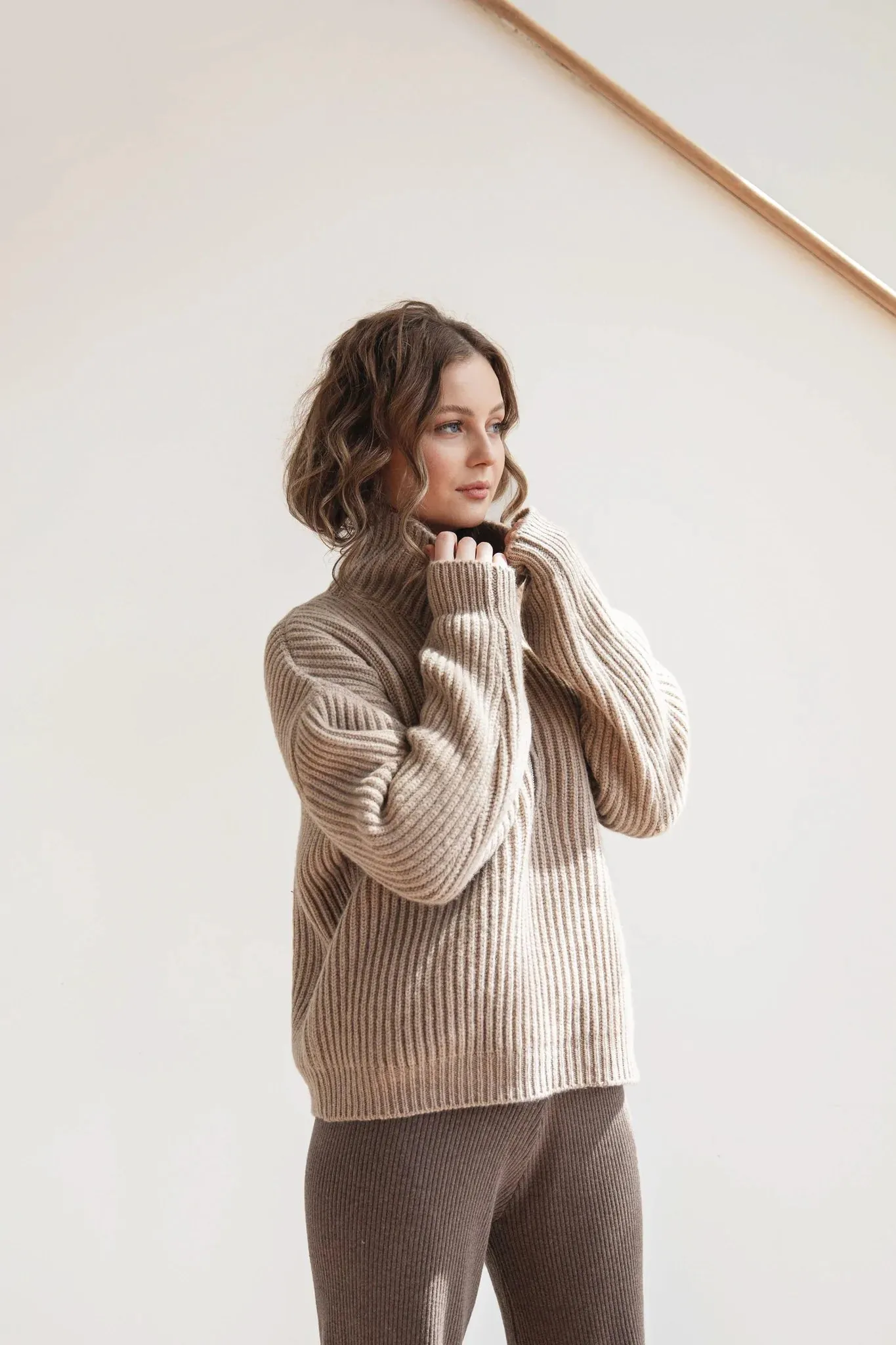 Carolyn Ferreira Knitwear - Esra Half Zip Pullover