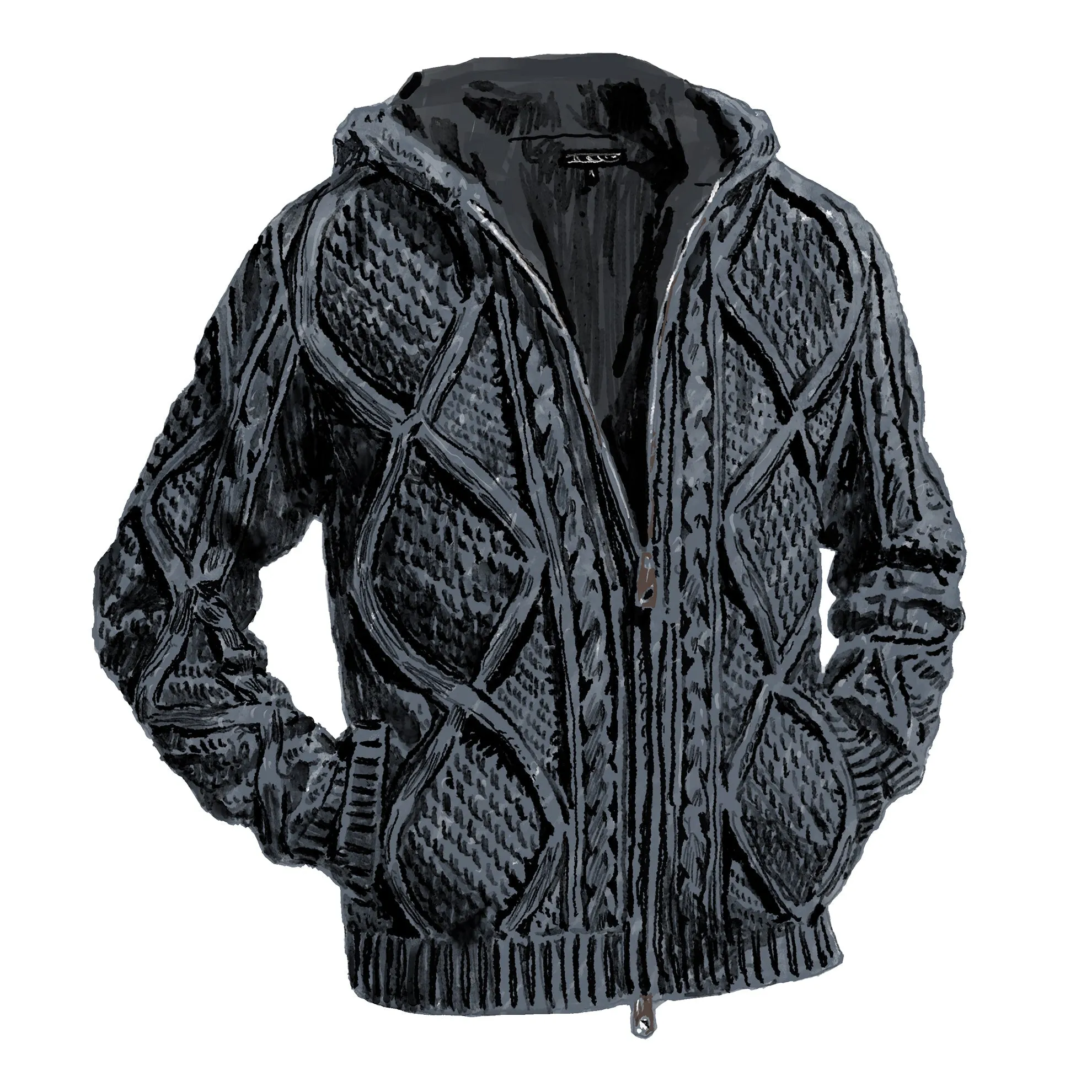 Cashmere Blend Cable Hoodie