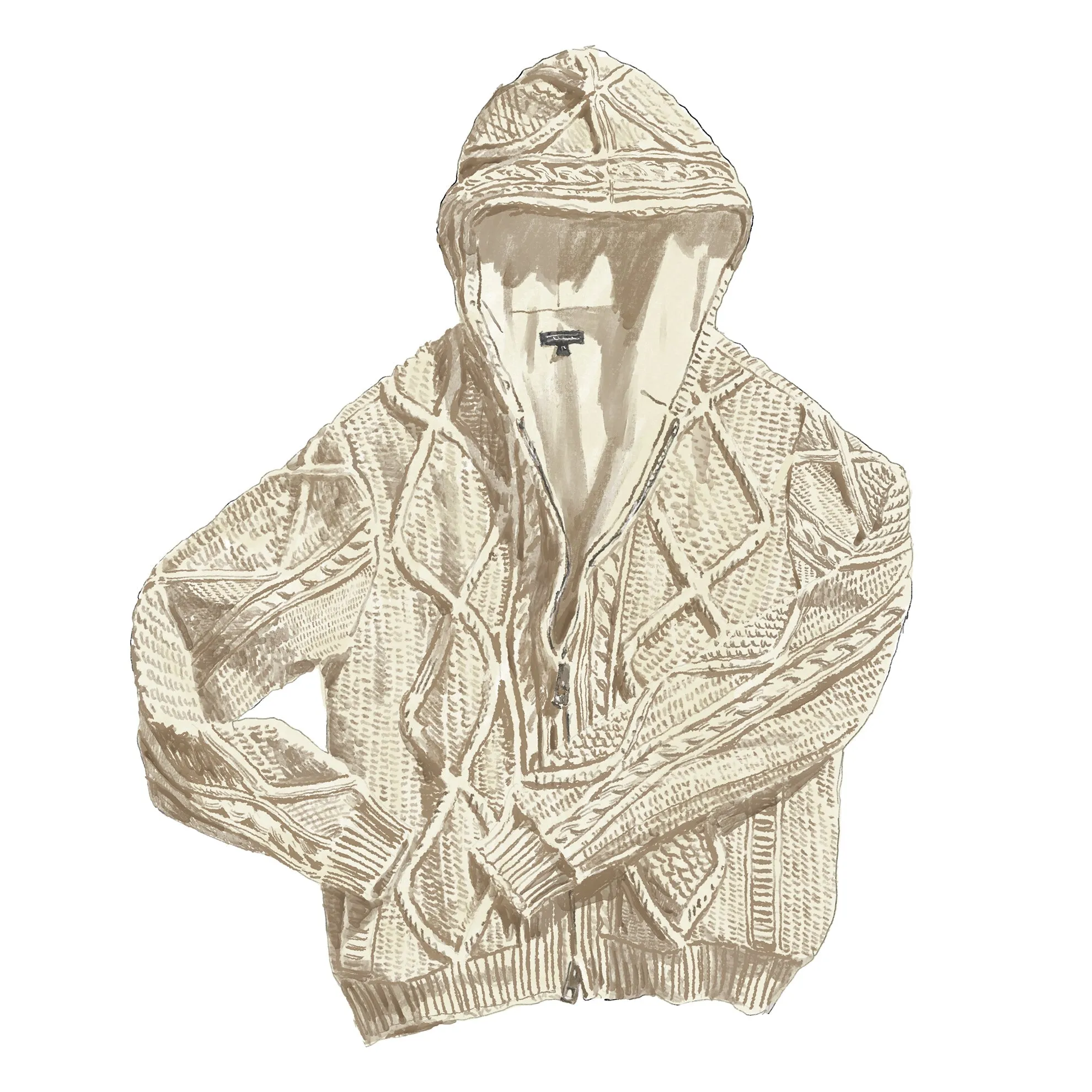 Cashmere Blend Cable Hoodie