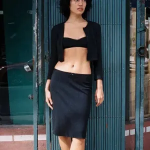 Casual Low Waist cotton Midi sheath skirt