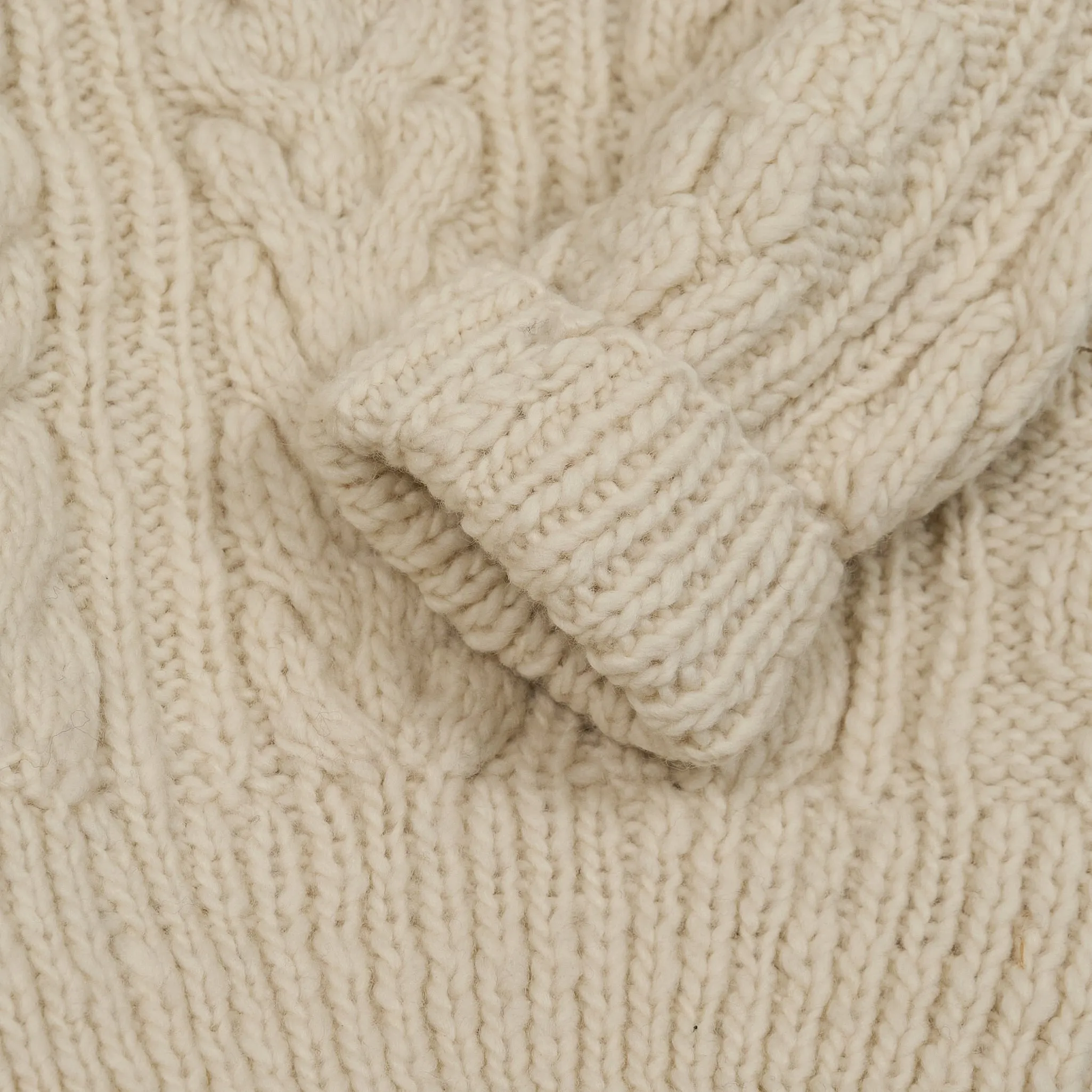 Chamula Cable Knit Fisherman Crew Neck Pullover