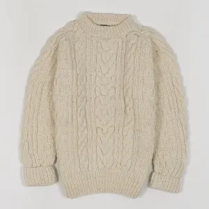 Chamula Cable Knit Fisherman Crew Neck Pullover