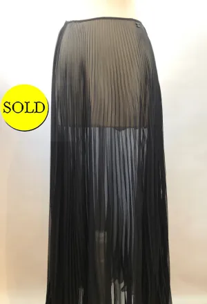 Chanel Sheer Pleated Maxi Skirt Xs