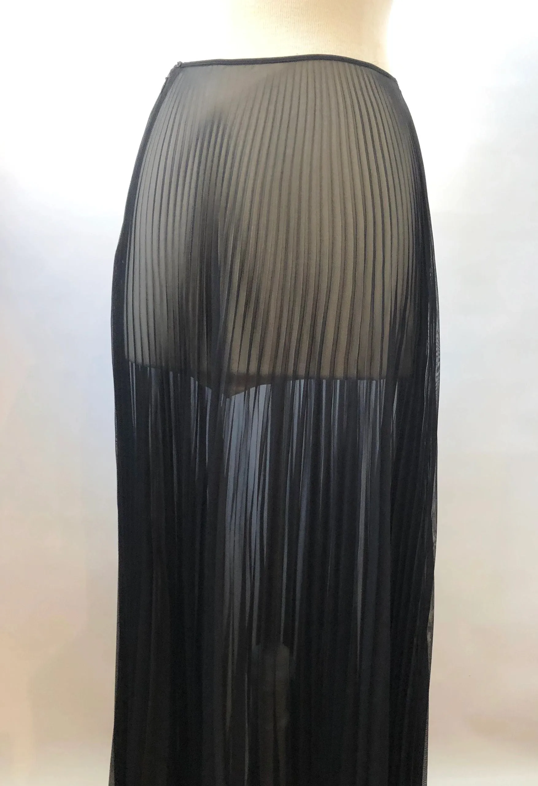 Chanel Sheer Pleated Maxi Skirt Xs