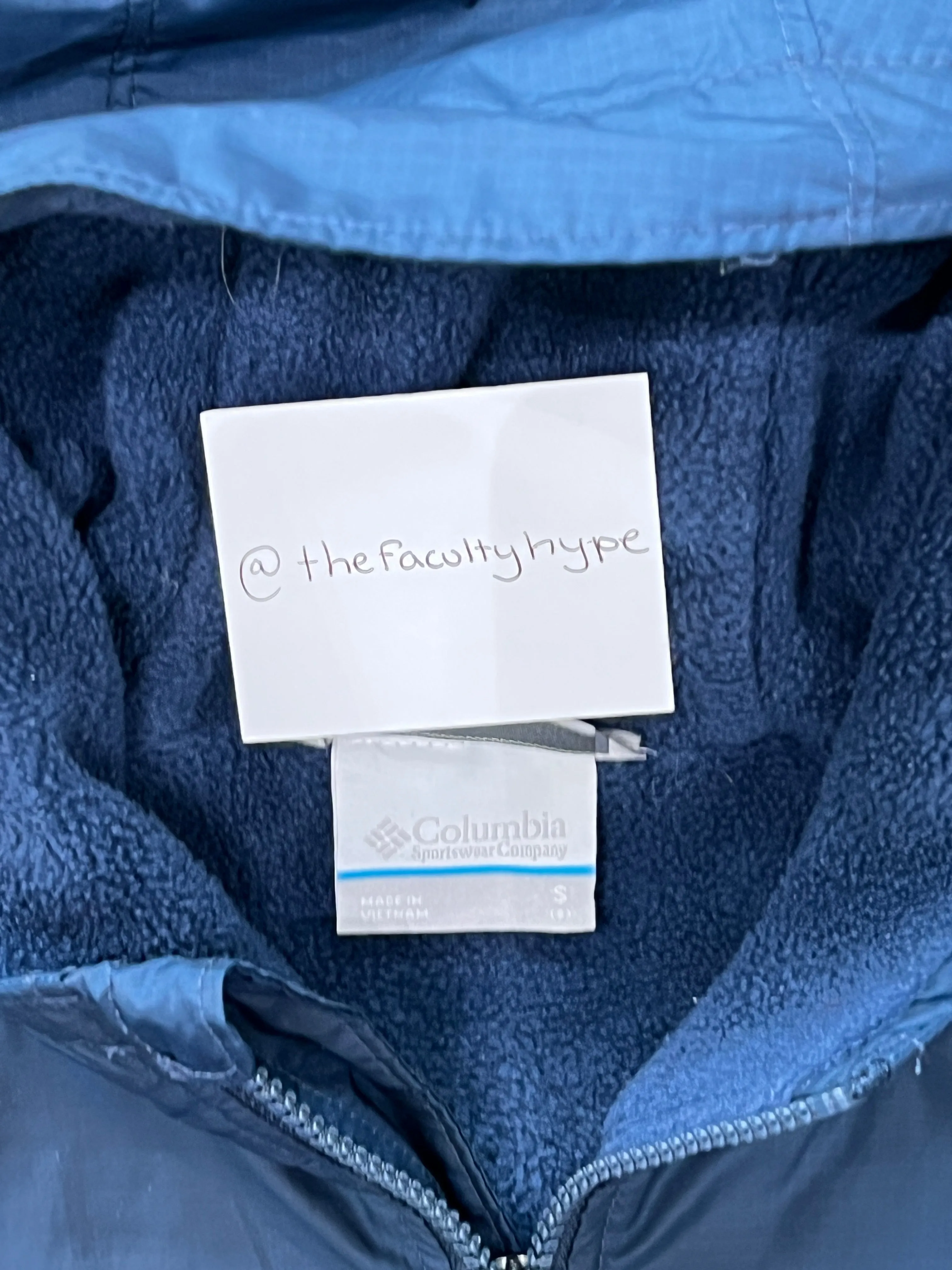 Columbia Blue Fleece Lined Full Zip Jacket