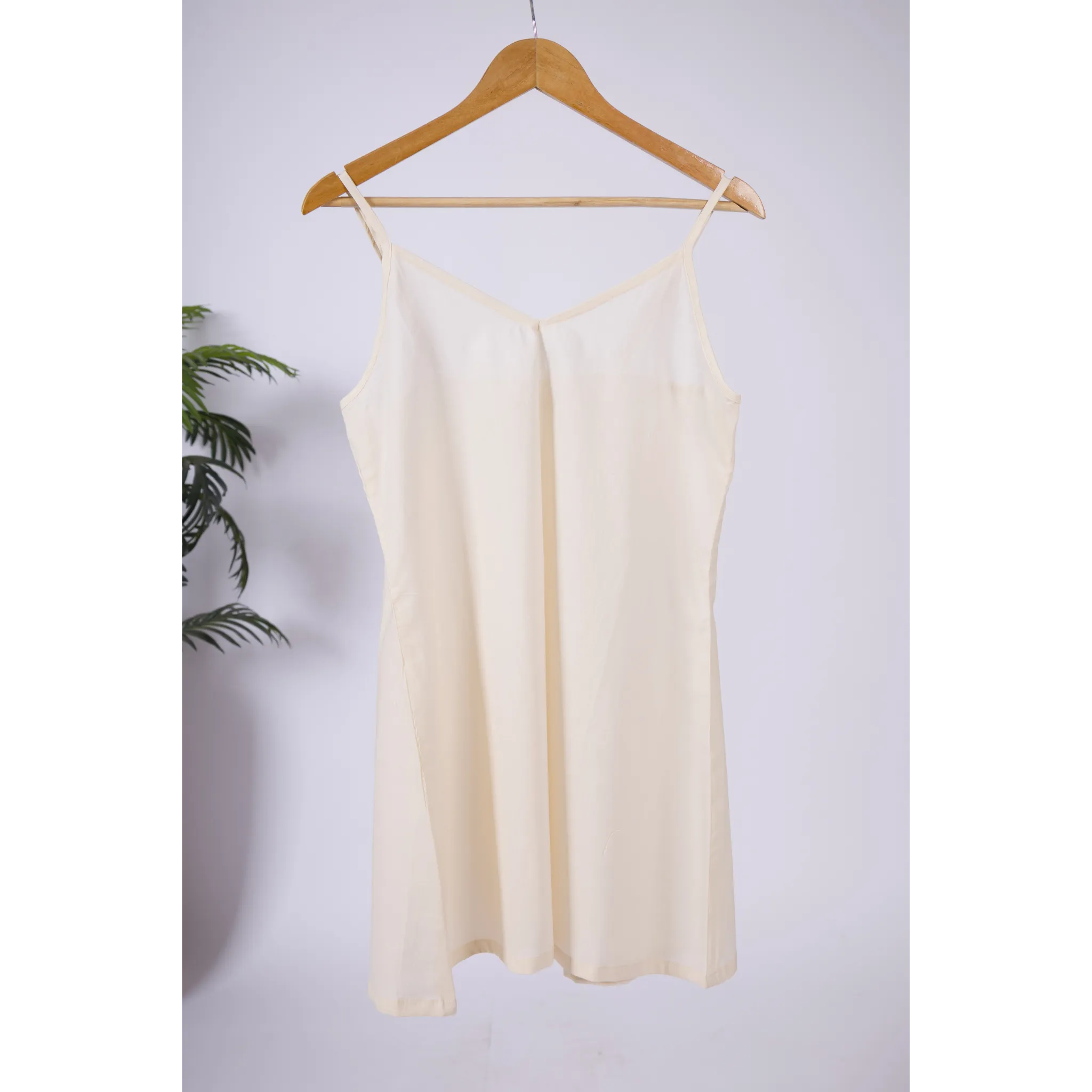 Combo offer-  Set of 2- A-Line Ivory Skin Tone & White Cotton Slips for Dresses