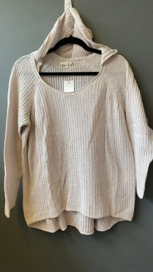 Cotton Knit Hoodie Sweater