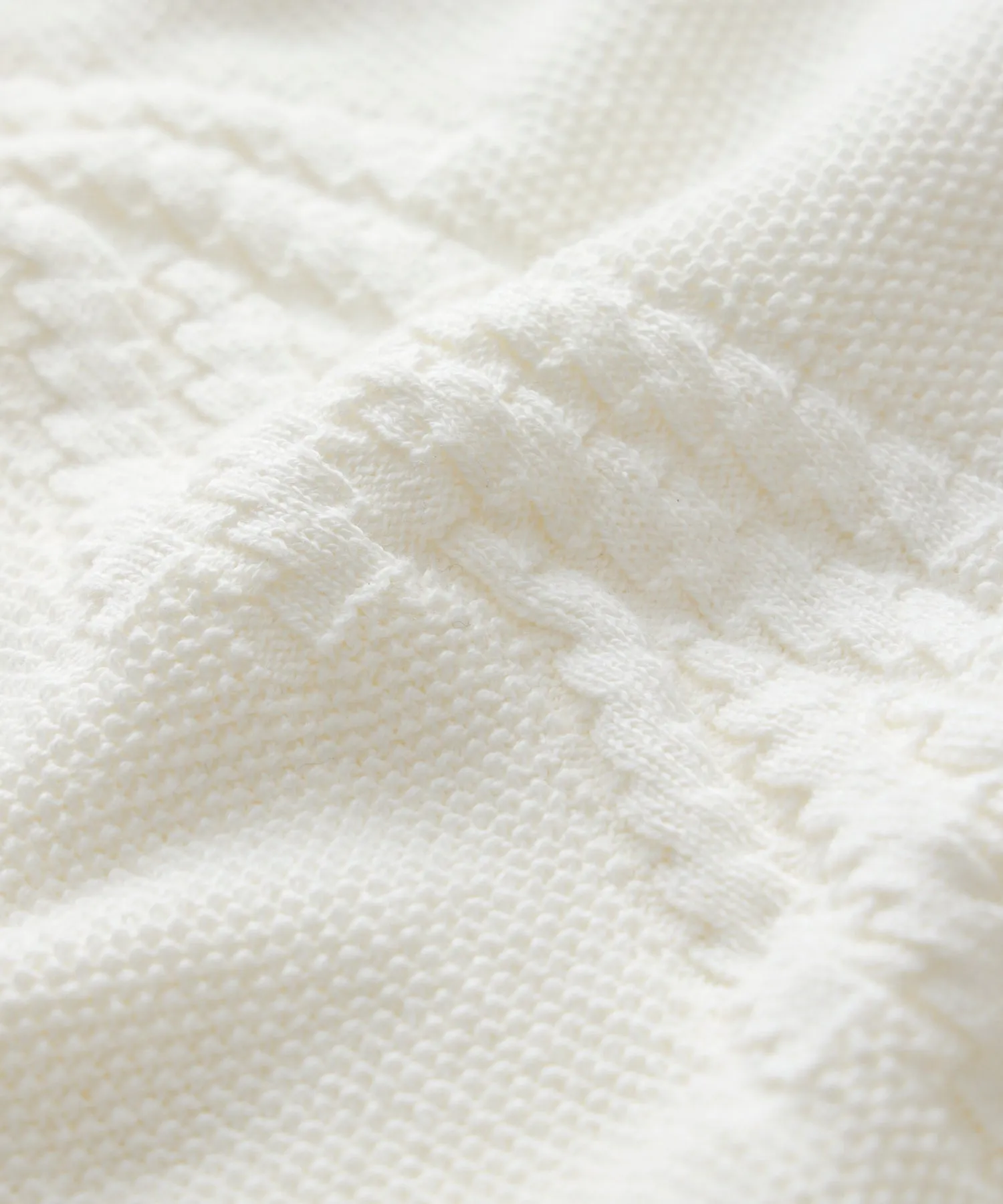 Cotton V-Neck Fisherman Sweater