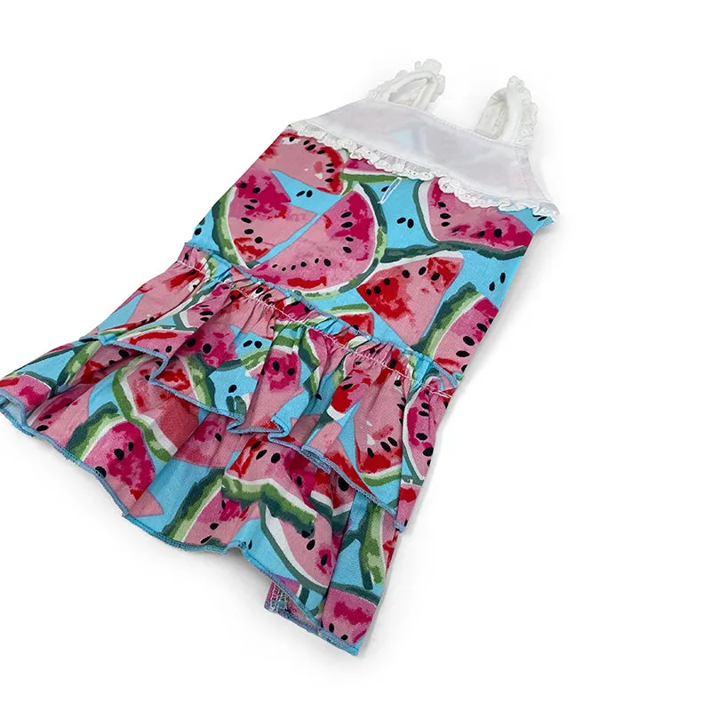 cotton watermelon sundress - low stock smaller sizes fits 1-6 lbs