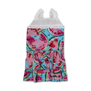 cotton watermelon sundress - low stock smaller sizes fits 1-6 lbs