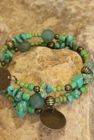 Czech Sun Rays Stone Wrap Bracelet
