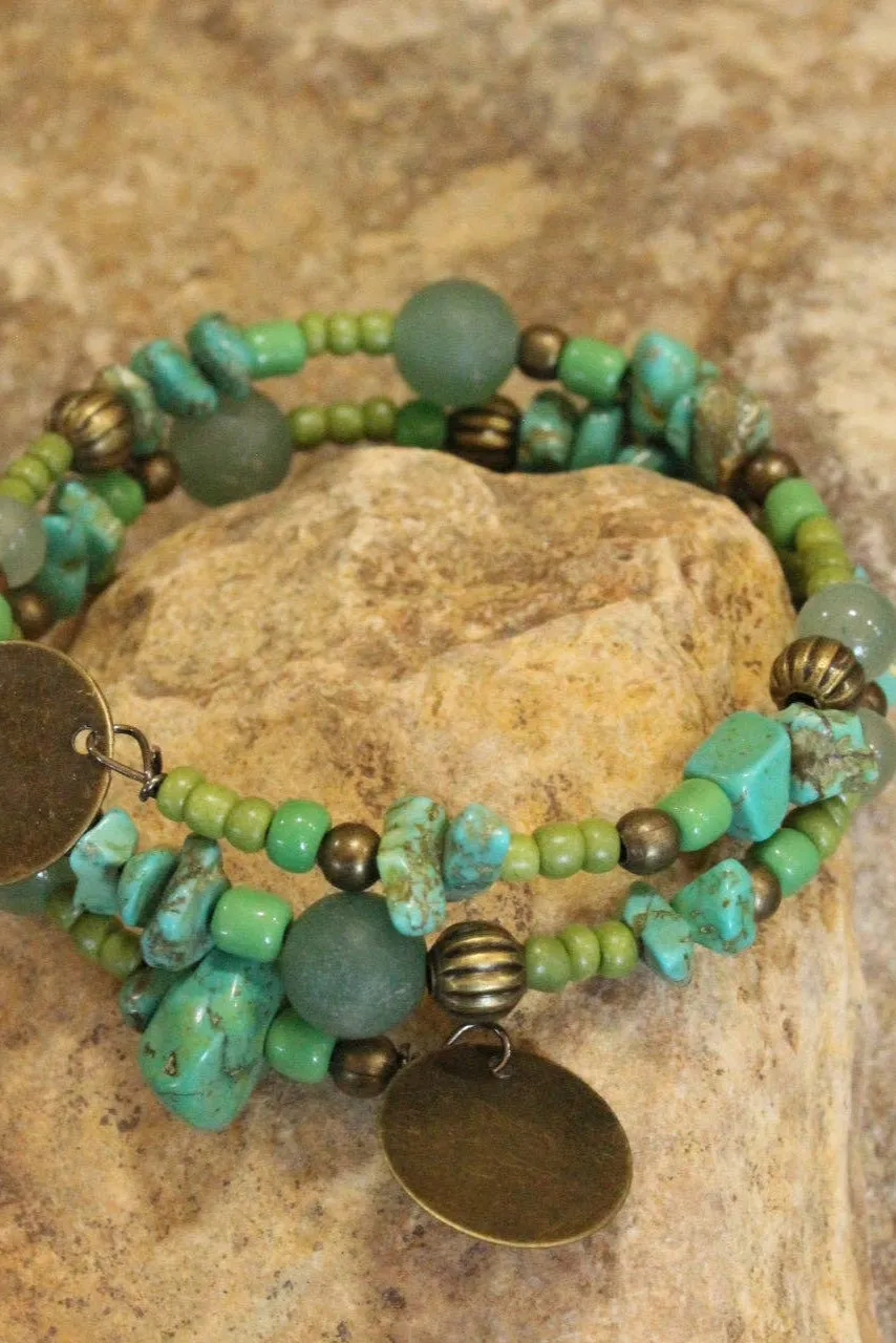 Czech Sun Rays Stone Wrap Bracelet