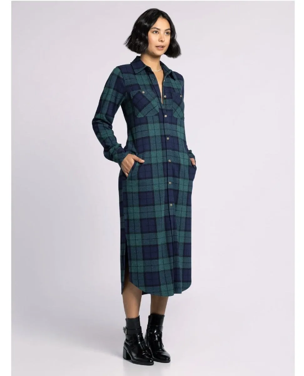 Dahlia Dress Pine Navy Plaid