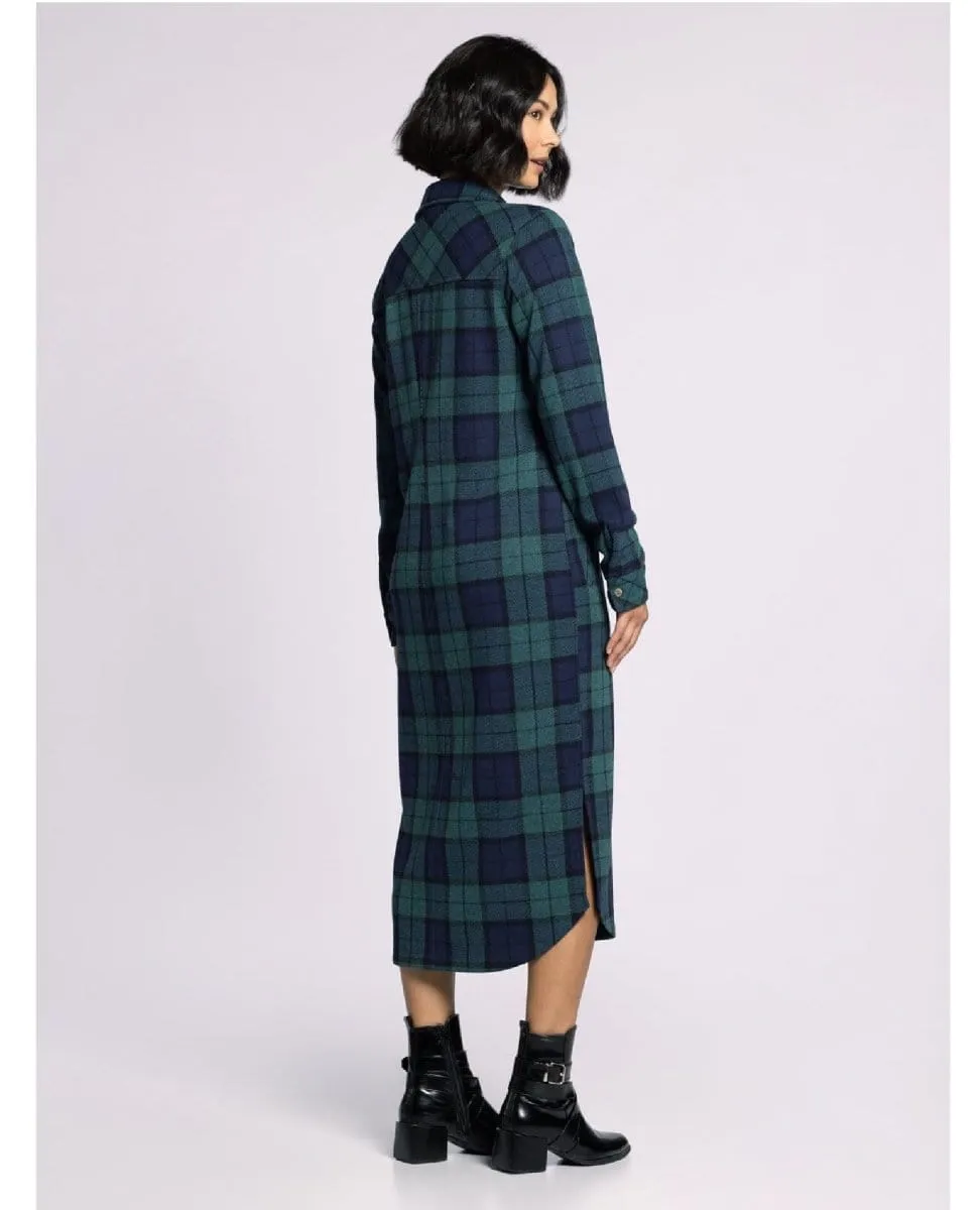 Dahlia Dress Pine Navy Plaid