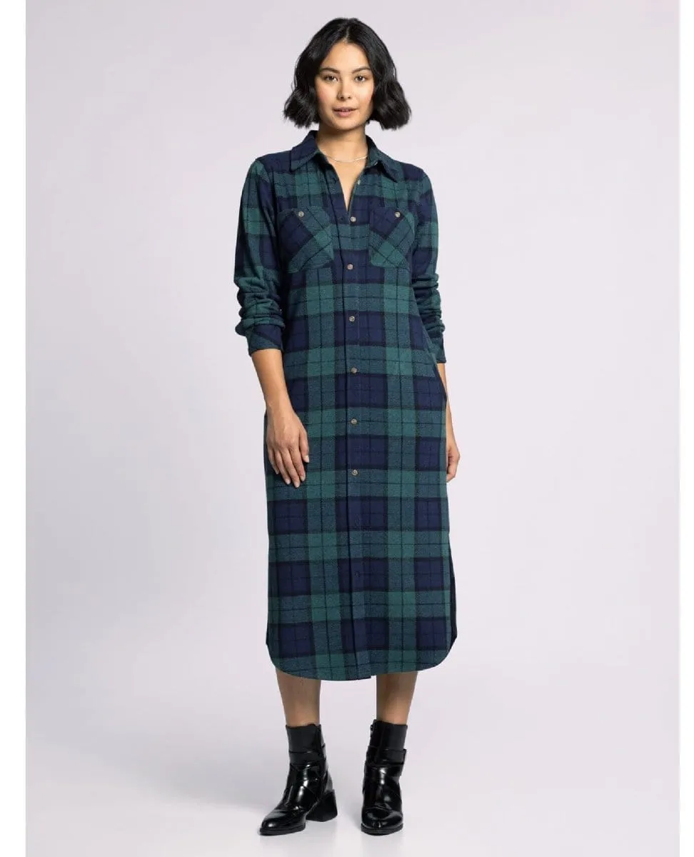 Dahlia Dress Pine Navy Plaid