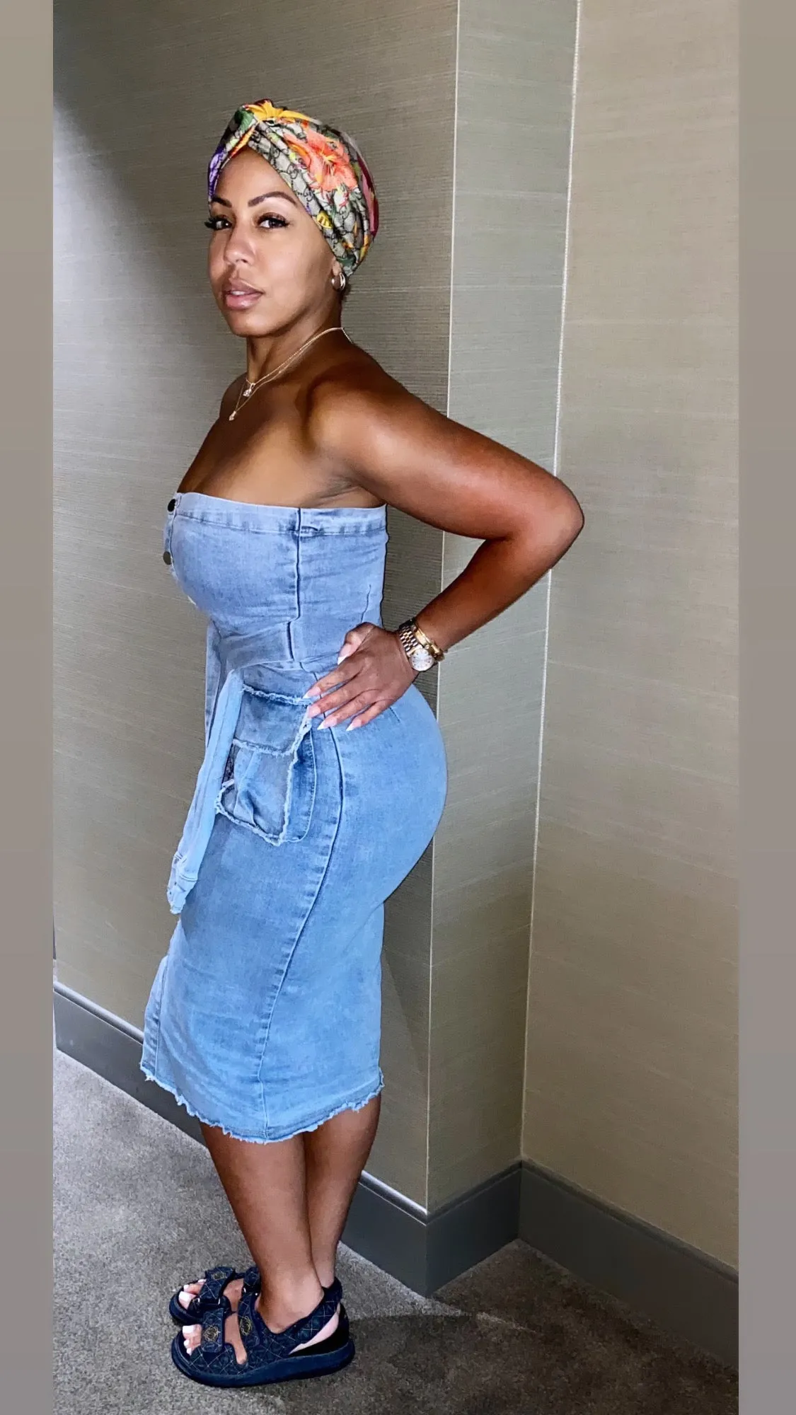 Dainty In Denim Dress