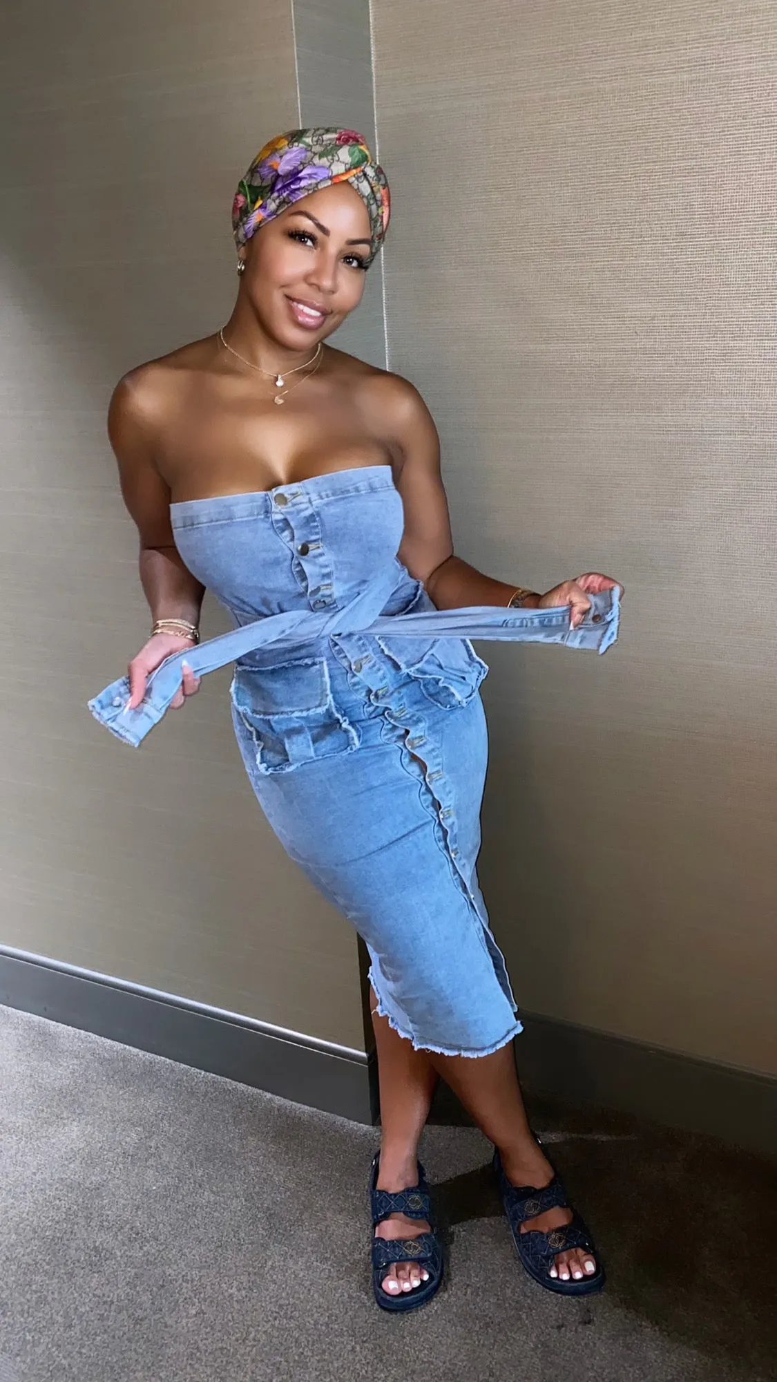 Dainty In Denim Dress