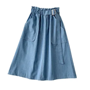 Denim Skirt Women High Waist Midi Jean Skirt Summer Clothing Skirts