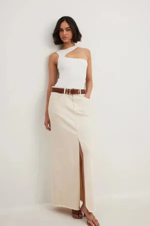 Denim Wide Maxi Skirt