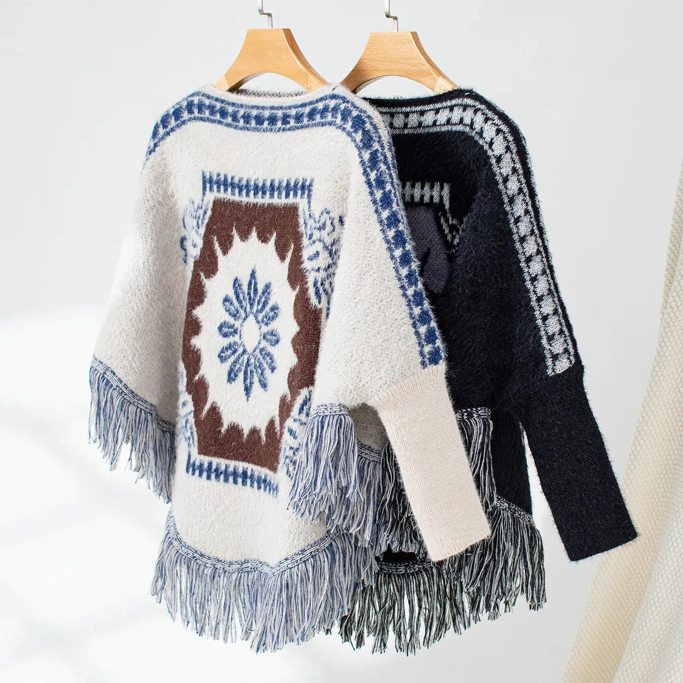 Desert Bloom Tassel Poncho