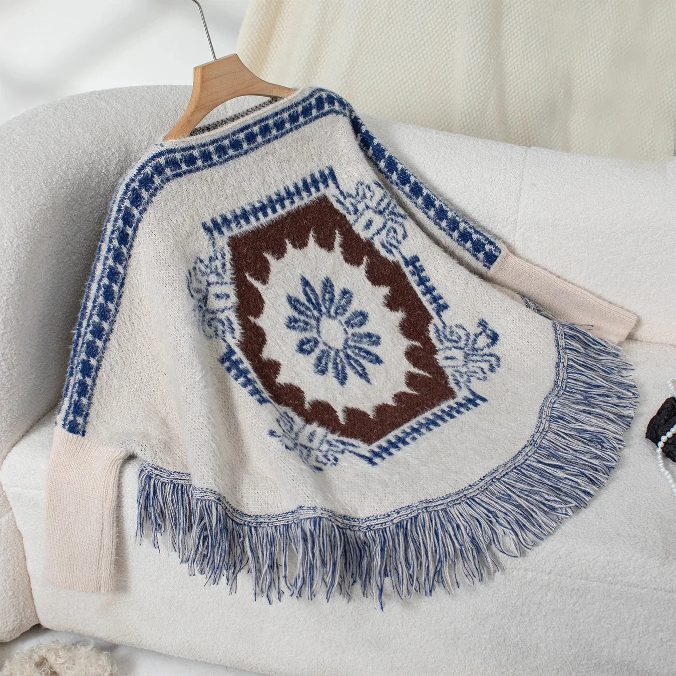 Desert Bloom Tassel Poncho