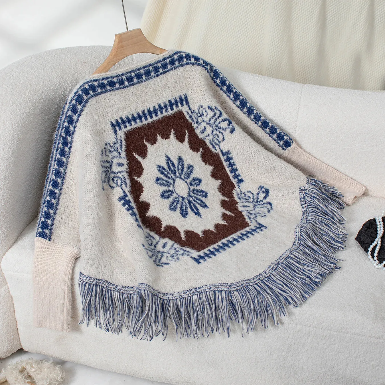 Desert Bloom Tassel Poncho