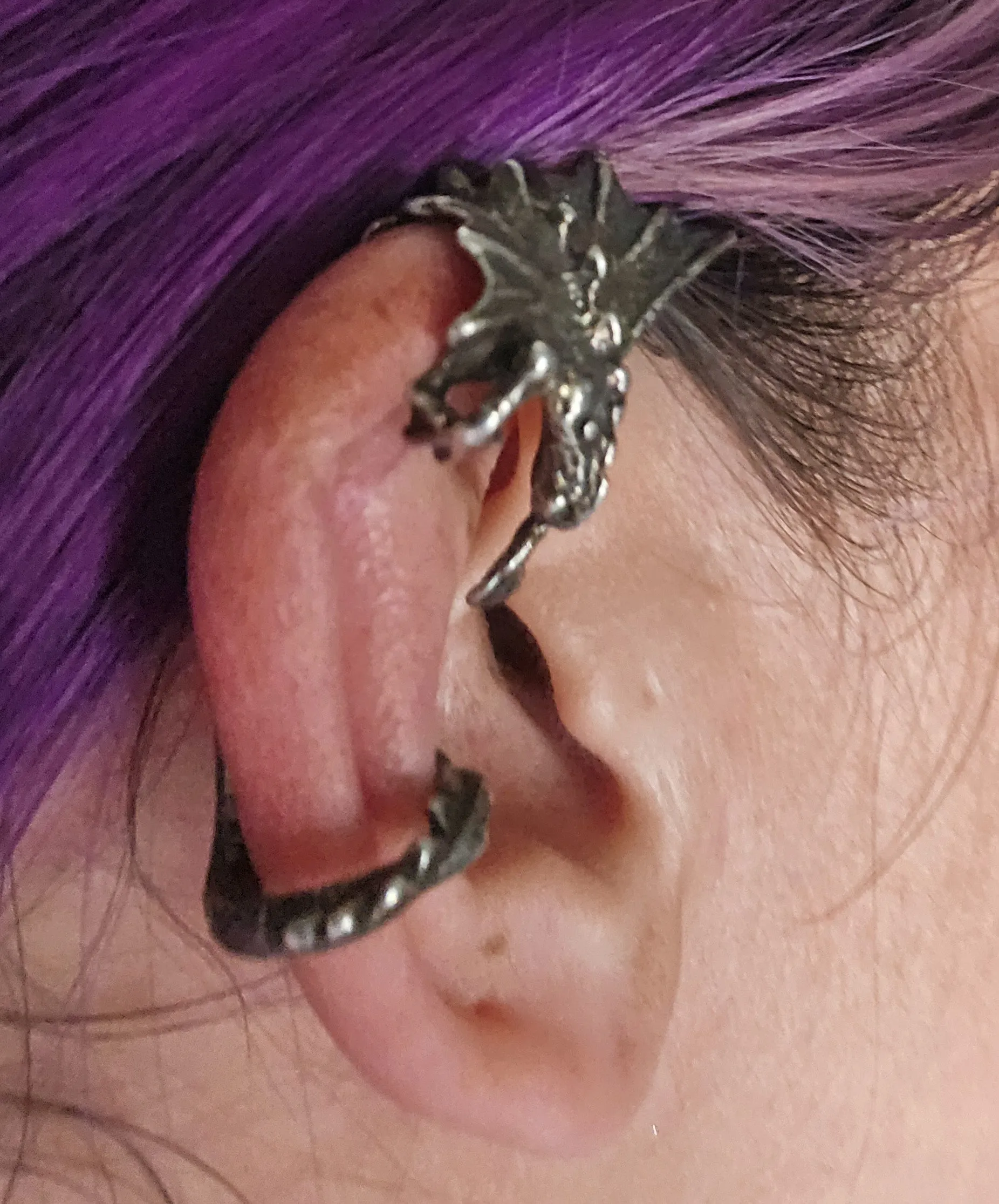 Dragon Retro 1982 sterling silver detailed ear cuff wrap no pierce cartilage ear hugger