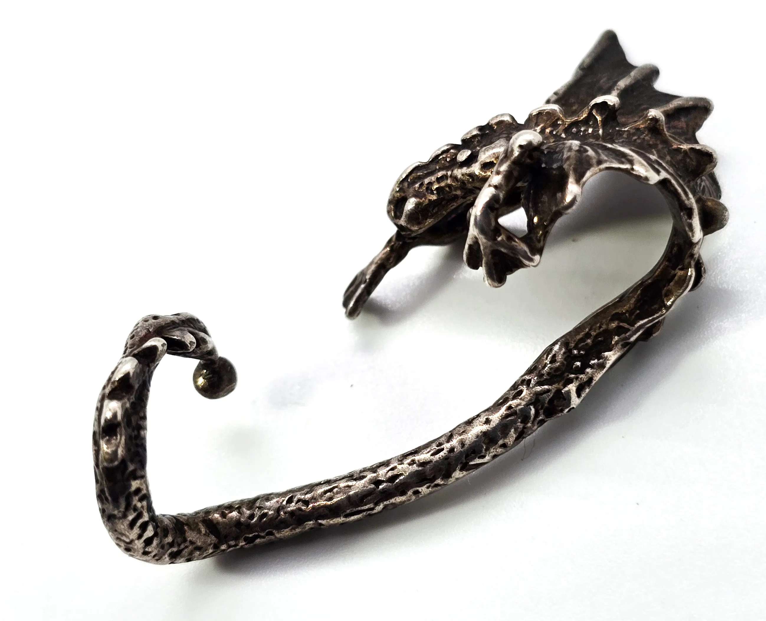 Dragon Retro 1982 sterling silver detailed ear cuff wrap no pierce cartilage ear hugger