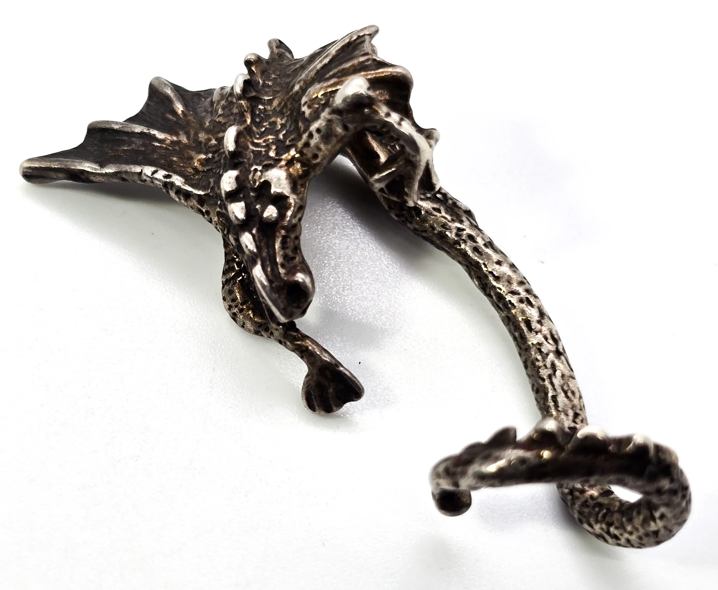 Dragon Retro 1982 sterling silver detailed ear cuff wrap no pierce cartilage ear hugger