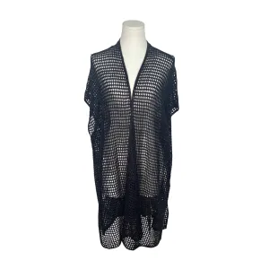 Eileen Fisher Black Open Knit Cardigan Vest XXS/XS Lightweight Size XXS / XS