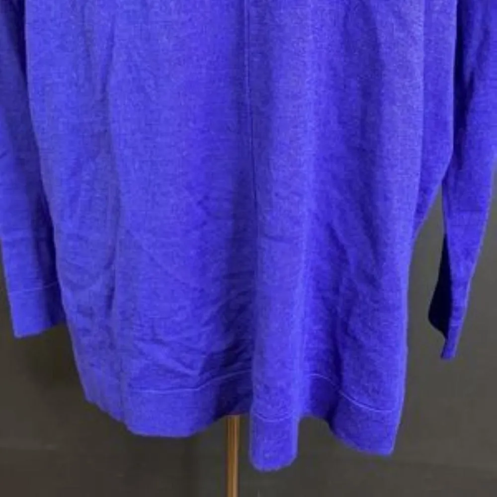 Eileen Fisher Blue Tencel Center-Seam Relaxed Turtleneck Sweater-Medium