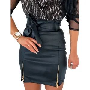 Eleganter, hochgeschnittener Lederrock von WOLFFMODE