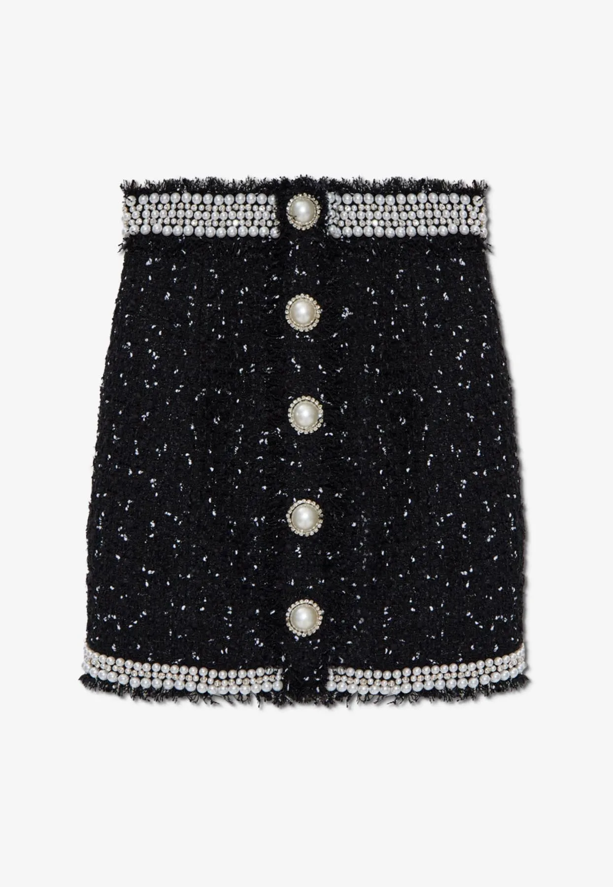Embellished Mini Tweed Skirt