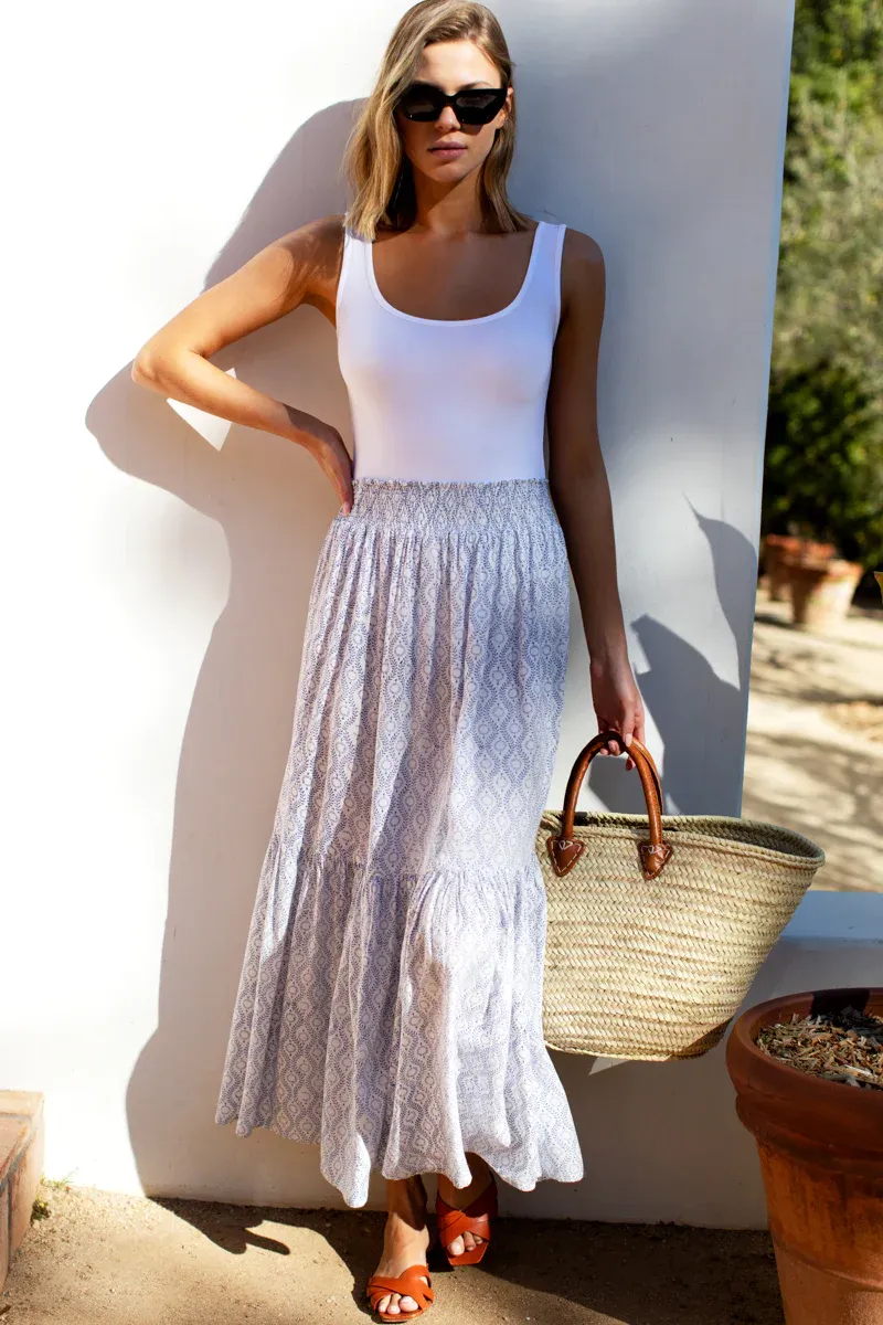 Emerson Fry Blue Medalian Print Skirt