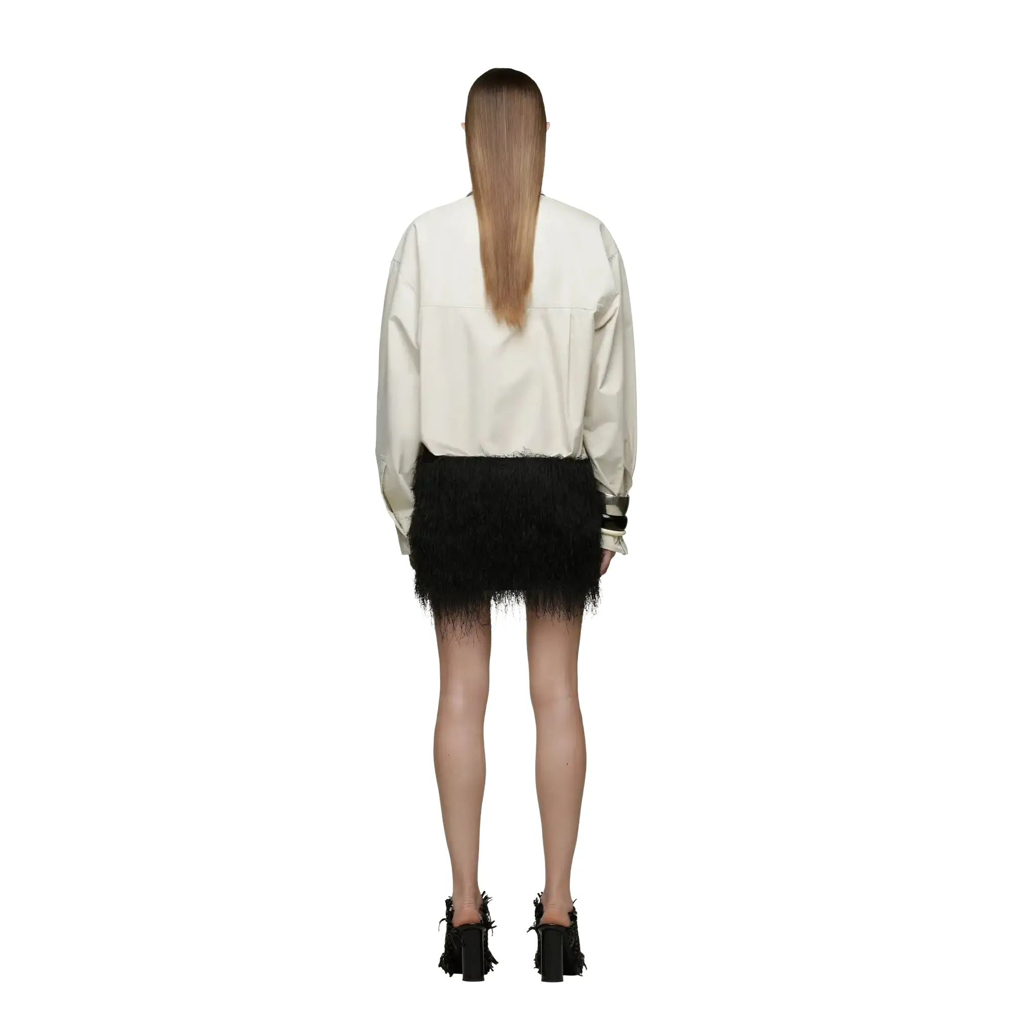 Entire Studios Womens Micro Fringe Skirt