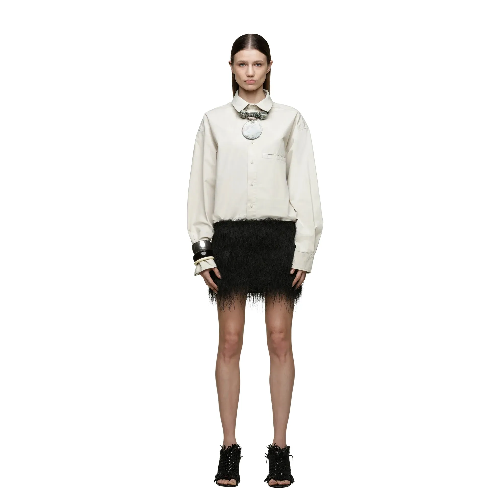 Entire Studios Womens Micro Fringe Skirt