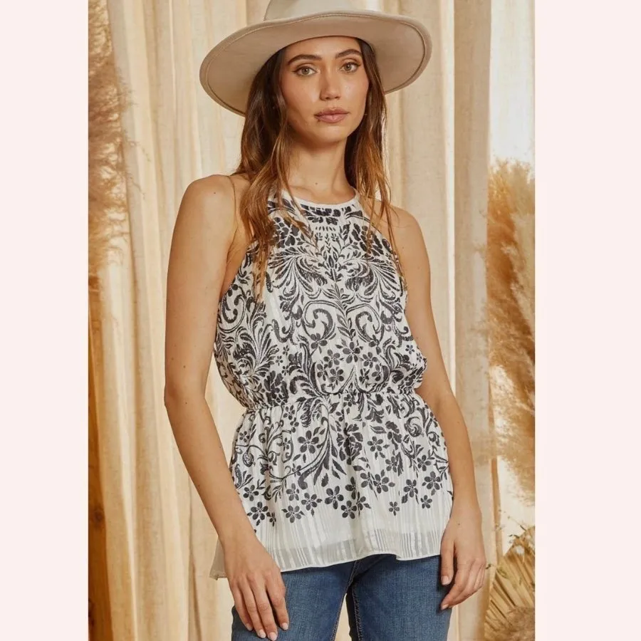 Fantastic Filigree Peplum Blouse