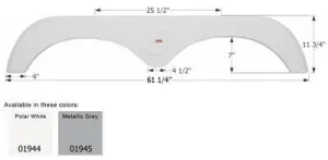 Fender Skirt for Forest River Surveyor-Tandem Axle, Polar White