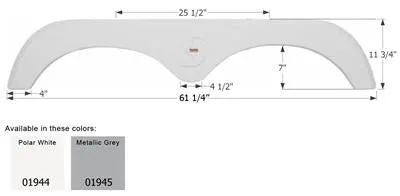 Fender Skirt for Forest River Surveyor-Tandem Axle, Polar White
