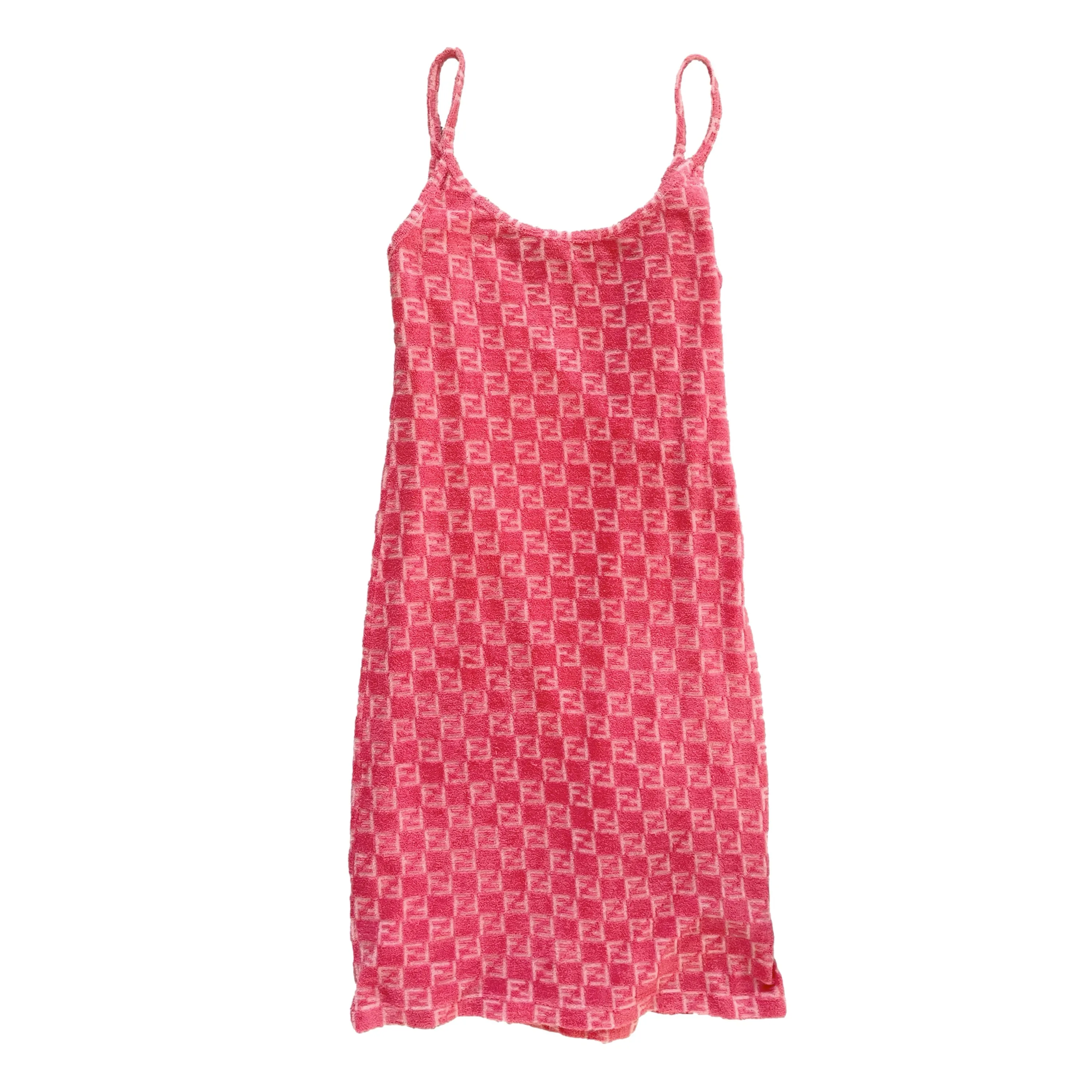 Fendi Pink Wrap Terry Cloth Dress