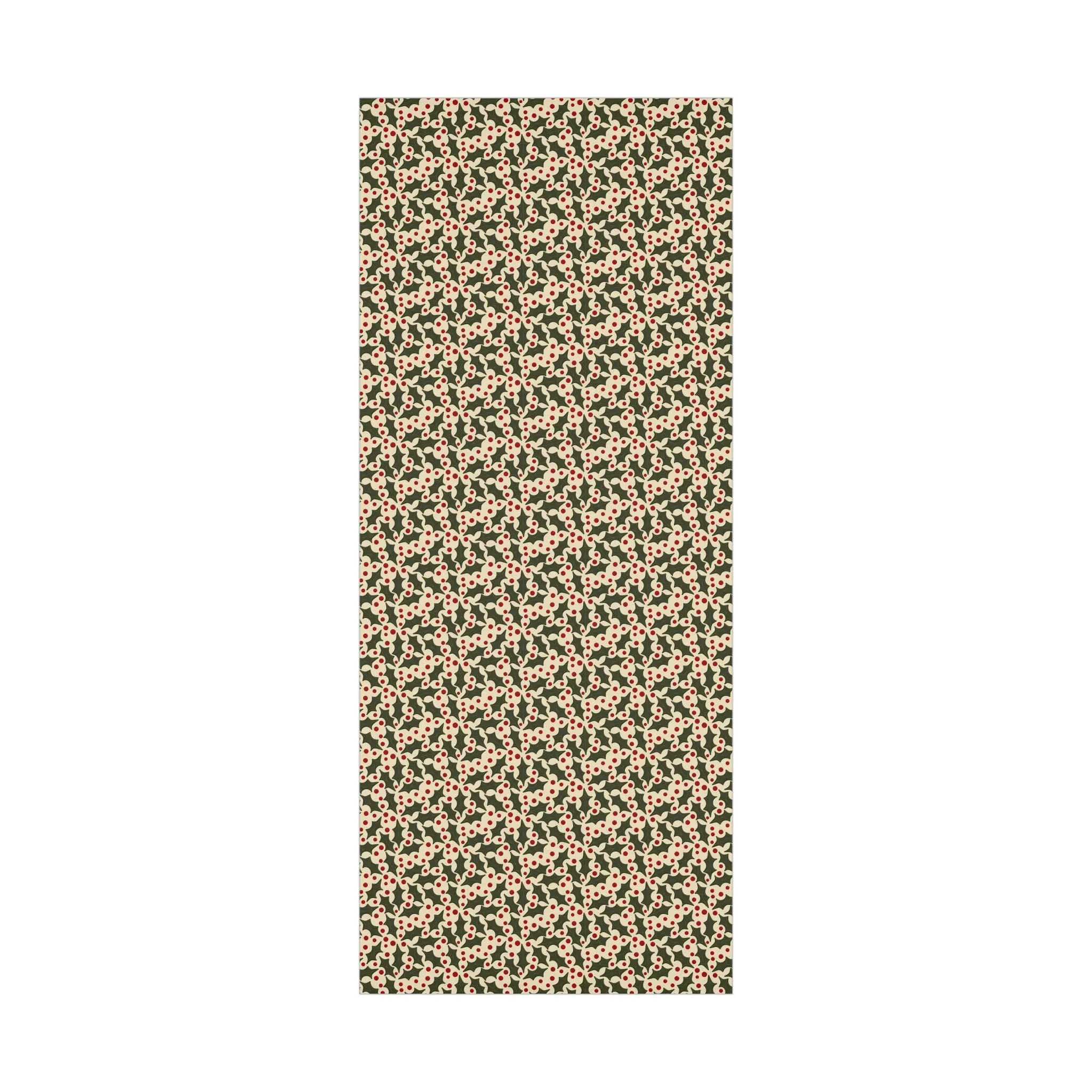Festive Holiday Artisan Gift Wrap with Holly and Berries Pattern