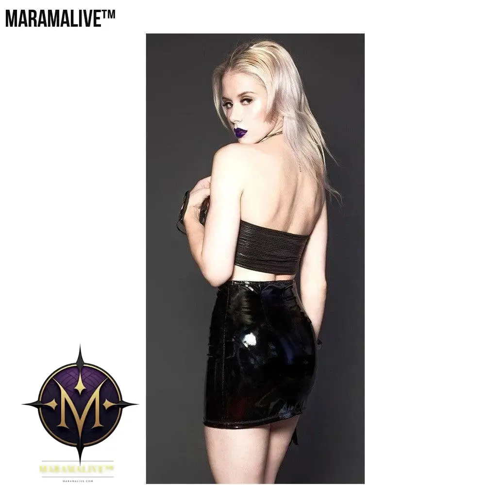 FFashion Sexy Patent Leather Skirt