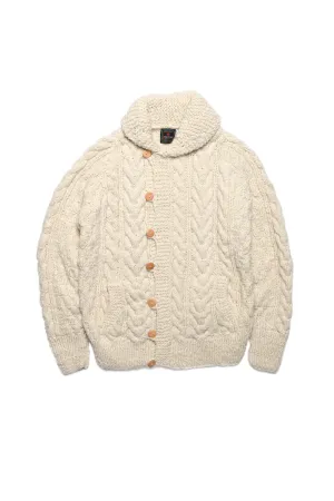 Fisherman Loop Button Cardigan - Ivory