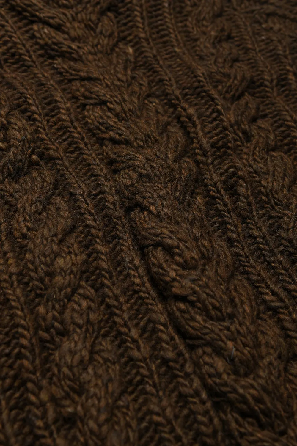 Fisherman Turtleneck Pullover - Chocolate