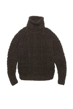 Fisherman Turtleneck Pullover - Chocolate
