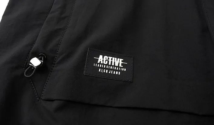Fleece-lined Raincoat Track Jacket with Napoleon Pocket for Men