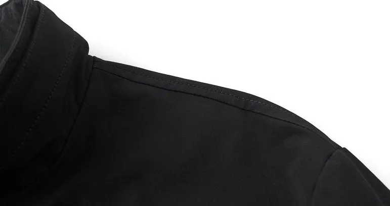Fleece-lined Raincoat Track Jacket with Napoleon Pocket for Men