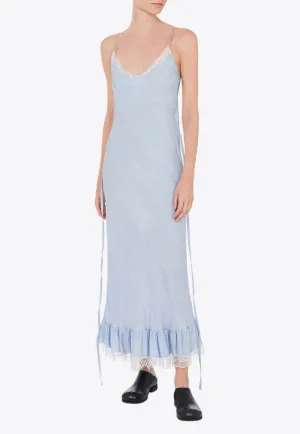 Floral Jacquard Midi Slip Dress